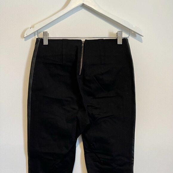 CLEARANCE - J Crew Pixie Black Faux Leather Side Stripe Skinny Pants E1228 - Picture 6 of 9